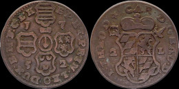 Southern Netherlands Liege Johann Theodor Von Bayern 2 Liard 1752 - 975-1795 Prinsbisdom Luik