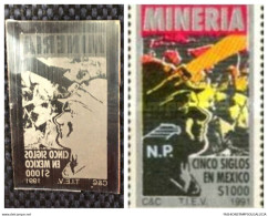 O) 1991 MEXICO, PRINTING PLATE, MINING IN MEXICO, SCT 1690, DOES NOT INCLUDE STAMP, GEOLOGY, MINING, XF - Colombia