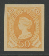 SCHWEIZ SWITZERLAND HELVETIA 50 C COLOR PROOF (no Gum) / EPREUVE DE COULEUR (neuf Sans Gomme) / LIBERTY LIBERTAS ESSAY - Nuovi