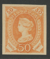 SCHWEIZ SWITZERLAND HELVETIA 50 C COLOR PROOF (no Gum) / EPREUVE DE COULEUR (neuf Sans Gomme) / LIBERTY LIBERTAS ESSAY - Ongebruikt