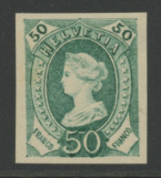 SCHWEIZ SWITZERLAND HELVETIA 50 C COLOR PROOF (no Gum) / EPREUVE DE COULEUR (neuf Sans Gomme) / LIBERTY LIBERTAS ESSAY - Unused Stamps