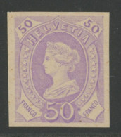 SCHWEIZ SWITZERLAND HELVETIA 50 C COLOR PROOF (no Gum) / EPREUVE DE COULEUR (neuf Sans Gomme) / LIBERTY LIBERTAS ESSAY - Unused Stamps