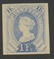 SCHWEIZ SWITZERLAND HELVETIA 1 Fr COLOR PROOF (no Gum) / EPREUVE DE COULEUR (neuf Sans Gomme) / LIBERTY LIBERTAS ESSAY - Ungebraucht