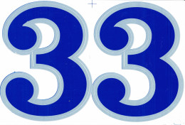 Grosse Nummer 3 Aufkleber 165 Mm Blau Blue Big Number Sticker A4 1 Bogen 27 X 18 Cm ST051 - Scrapbooking