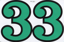 Grosse Nummer 3 Aufkleber 165 Mm Grün Green Big Number Sticker A4 1 Bogen 27 X 18 Cm ST546 - Scrapbooking