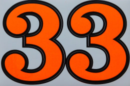 Grosse Nummer 3 Aufkleber 165 Mm Orange Big Number Sticker A4 1 Bogen 27 X 18 Cm ST123 - Scrapbooking