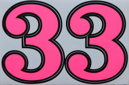 Grosse Nummer 3 Aufkleber 165 Mm Pink Big Number Sticker A4 1 Bogen 27 X 18 Cm ST078 - Scrapbooking