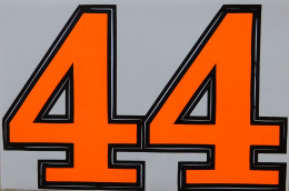 Grosse Nummer 4 Aufkleber 165 Mm Orange Big Number Sticker A4 1 Bogen 27 X 18 Cm ST111 - Scrapbooking