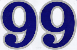 Grosse Nummer 6 9 Aufkleber 165 Mm Blau Blue Big Number Sticker A4 1 Bogen 27 X 18 Cm ST478 - Scrapbooking