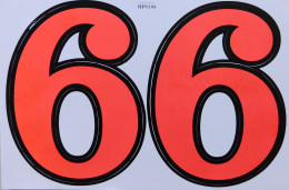 Grosse Nummer 6 9 Aufkleber 165 Mm Orange Big Number Sticker A4 1 Bogen 27 X 18 Cm ST496 - Scrapbooking