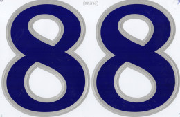 Grosse Nummer 8 Aufkleber 165 Mm Blau Blue Big Number Sticker A4 1 Bogen 27 X 18 Cm ST503 - Scrapbooking