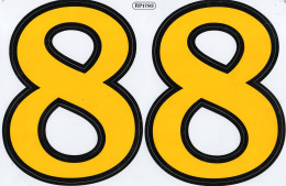 Grosse Nummer 8 Aufkleber 165 Mm Gelb Yellow Big Number Sticker A4 1 Bogen 27 X 18 Cm ST502 - Scrapbooking