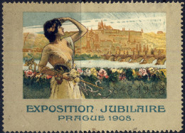 CZECHOSLOVAKIA (Austro-Hungary) - 1908 PRAG JUBILEE EXHIBITION Poster Stamp (in French) - No Gum (b) - Other & Unclassified