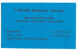Gent Korenmarkt Restaurant Carvery Visitekaartje Htje - Cartes De Visite