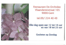 Gent Vlaanderenstraat Restaurant De Orchidee Visitekaartje Htje - Cartes De Visite