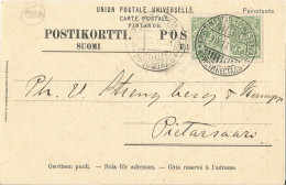 FINLAND - FRANKED COMMERCIAL PC BY NATIONAL COMPANY SAMI TO STRENGBERG CO. FROM KRISTINESTAD TO JAKOBSTAD - 1913 - Brieven En Documenten