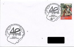 SPAIN. POSTMARK. 40TH ANNIVERSARY OF THE STATUTE OF AUTONOMY OF EXTREMADURA. MERIDA. 2023 - Otros & Sin Clasificación