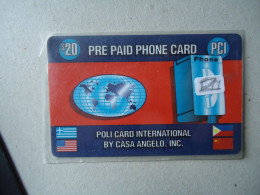 UNITED STATES PREPAIND CARDS FLAG  USA GREECE CASA ANGELO 20$  2 SCAN - Andere & Zonder Classificatie