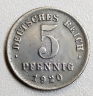 Allemagne 5 Pfennig 1920 D - 5 Renten- & 5 Reichspfennig