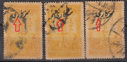 3 Diff., Shade / Opvt., Variety, Hyderabad Used 1934-1944, Official / Service 1r Victory Tower, British India, SG 053 - Hyderabad