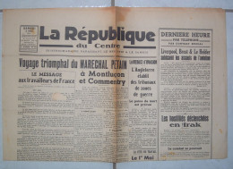 JOURNAL LA REPUBLIQUE DU CENTRE -  SAMEDI  3  MAI 1941  -  COMPLET Sans DECHIRURE - - Algemene Informatie