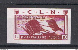 C.L.N.:  1944  SOGGETTI  VARI  -  £. 10  LILLA  CHIARO   N. -  N. D. -  SASS. 14 - Comite De Liberación Nacional (CLN)