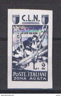 C.L.N.:  1944  SOGGETTI  VARI  -  £. 2  AZZURRO  GRIGIO  N. -  N. D. -  SASS. 12 - Comité De Libération Nationale (CLN)
