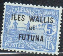 WALLIS AND FUTUNA ISLANDS 1920 POSTAGE DUE STAMPS TAXE SEGNATASSE MEN POLING BOAT NEW CALEDONIA OVERPRINTED 5c MH - Postage Due