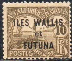 WALLIS AND FUTUNA ISLANDS 1920 POSTAGE DUE STAMPS TAXE SEGNATASSE MEN POLING BOAT NEW CALEDONIA OVERPRINTED 10c MH - Segnatasse