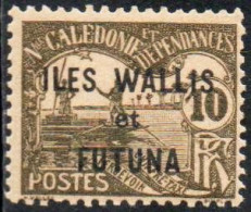 WALLIS AND FUTUNA ISLANDS 1920 POSTAGE DUE STAMPS TAXE SEGNATASSE MEN POLING BOAT NEW CALEDONIA OVERPRINTED 10c MNH - Timbres-taxe