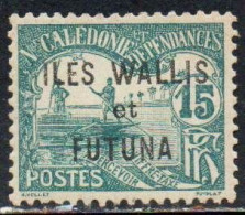 WALLIS AND FUTUNA ISLANDS 1920 POSTAGE DUE STAMPS TAXE SEGNATASSE MEN POLING BOAT NEW CALEDONIA OVERPRINTED 15c MH - Postage Due