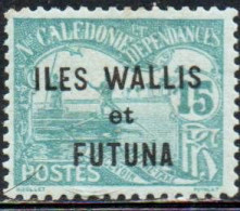 WALLIS AND FUTUNA ISLANDS 1920 POSTAGE DUE STAMPS TAXE SEGNATASSE MEN POLING BOAT NEW CALEDONIA OVERPRINTED 15c MH - Segnatasse