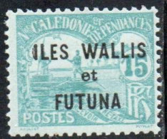 WALLIS AND FUTUNA ISLANDS 1920 POSTAGE DUE STAMPS TAXE SEGNATASSE MEN POLING BOAT NEW CALEDONIA OVERPRINTED 15c MNH - Timbres-taxe