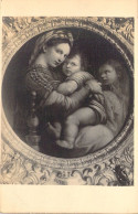 ART - Oeuvre De Raffaello - Femme Tenant Un Enfant Dans Ses Bras - Bébé Potelé - Carte Postale Ancienne - Malerei & Gemälde