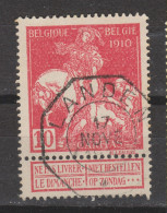 COB 91 Oblitération Centrale Télégraphe LANDEN - 1910-1911 Caritas