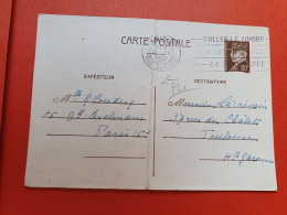 Entier Postal ( Pli Central ) De Paris Pour Toulouse En 1941 - Réf 892 - Postales Tipos Y (antes De 1995)