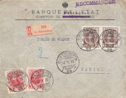 Russia 1915 St. PETERSBURG PETROGRAD To PARIS Registered Romanov Cover, Ex Miskin (ai25) - Storia Postale