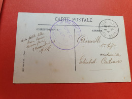 Cachet Militaire Sur Carte Postale  En Fm Du Havre Pour Ourville En 1915 - Réf 910 - Briefe U. Dokumente