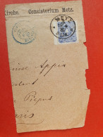 Alsace Lorraine - Fragment D'enveloppe De Metz Pour Paris En 1882 - Réf 929 - Cartas & Documentos