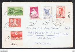 DENMARK: 1961 COVERT WITH:  35 Ore + 12 Ore + 30 X 3 Ore + 60 Ore - 6 ISSUES - TO GERMANY - Storia Postale