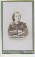 Photo (Format Carte De Visite) - Militaria Soldat Militaire Uniforme Colonial - Photo Karsenty à Bizerte - Uniformes