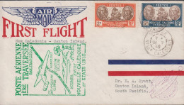 1940. NOUVELLE-CALEDONIE. Beautiful AIR MAIL FIRST FLIGHT POSTE AERIENNE 1ERE TRAVERSEE N... (Michel 163+165) - JF440760 - Covers & Documents