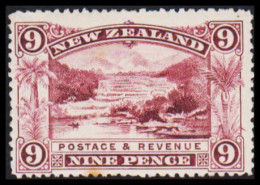 1902-1907. New Zealand.  Landscapes And Birds NINE PENCE  Hinged.  (MICHEL 109) - JF533652 - Ongebruikt