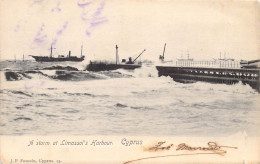 CHYPRE - A Storm At Limassol's Harbour - Cyprus - Carte Postale Ancienne - Chypre