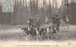 CHASSE - Chasse à Courre En Forêt De FONTAINEBLEAU - Un Relais - Carte Postale Ancienne - Hunting