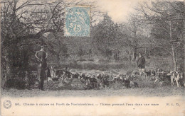 CHASSE - Chasse à Courre En Forêt De FONTAINEBLEAU - Chiens Prenant L'eau Dans Une Mare - Carte Postale Ancienne - Chasse