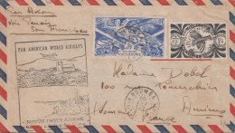 1947. NOUVELLE-CALEDONIE. PAN AMERICAN WORLD AIRWAYS PREMIERE LIAISON AERIENNE Noumea á Sydn... (Michel 319+) - JF440768 - Lettres & Documents