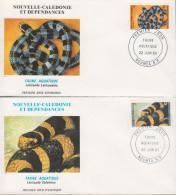 1983. NOUVELLE-CALEDONIE. 2 Fine FDC With SEA-SNAKES Complete Set Cancelled First Day Of ... (Michel 716-717) - JF440782 - Brieven En Documenten