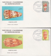 1985. NOUVELLE-CALEDONIE. 2 Fine FDC With MARITIME LIFE Complete Set Cancelled First Day ... (Michel 757-758) - JF440795 - Brieven En Documenten