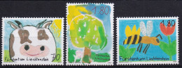 MiNr. 1336 - 1338 Liechtenstein 2003, 24. Nov. Gewinner Des Zeichenwettbewerbs Für Grundschüler - Sauber Gestempelt - Unused Stamps